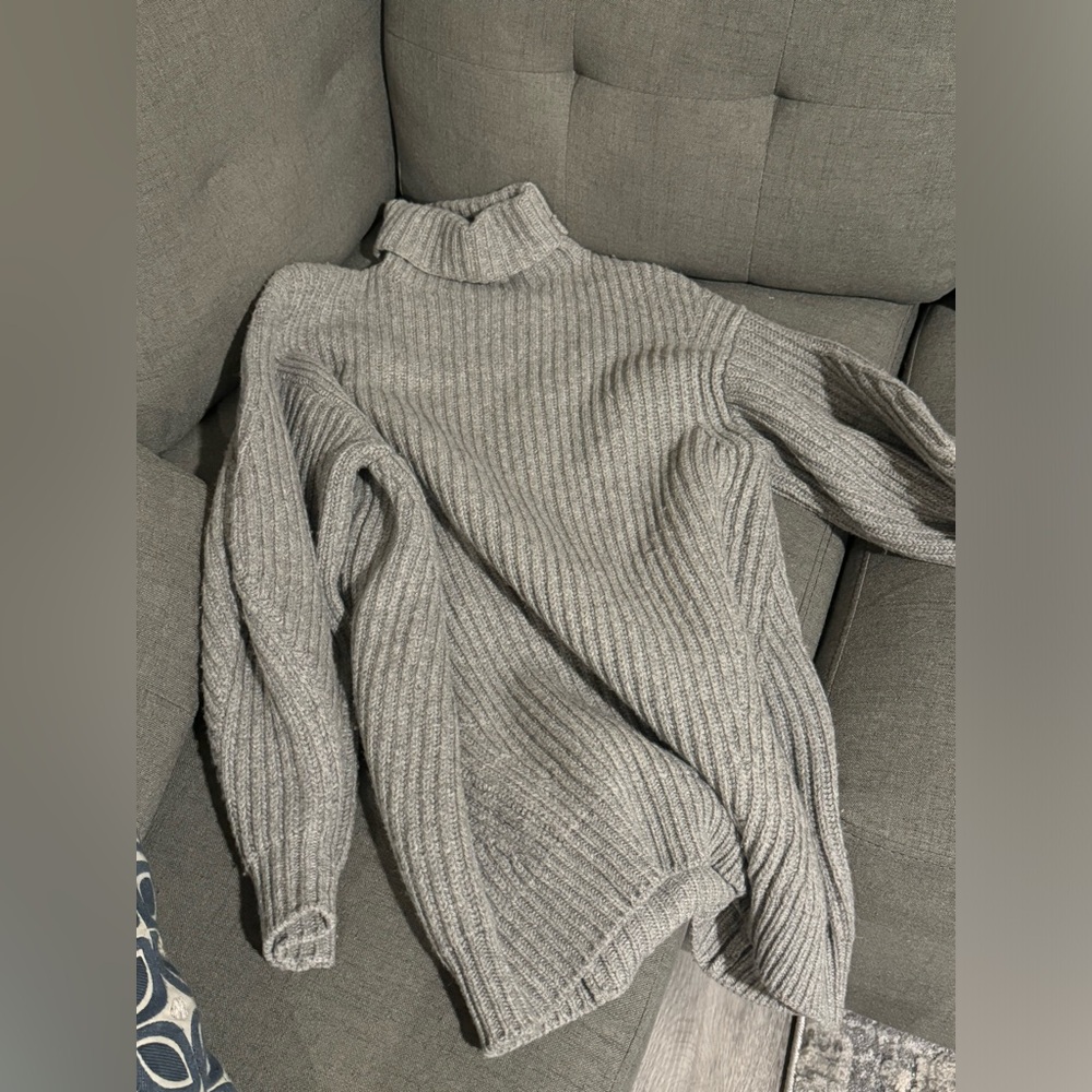 Grey oversized turtle neck sweater